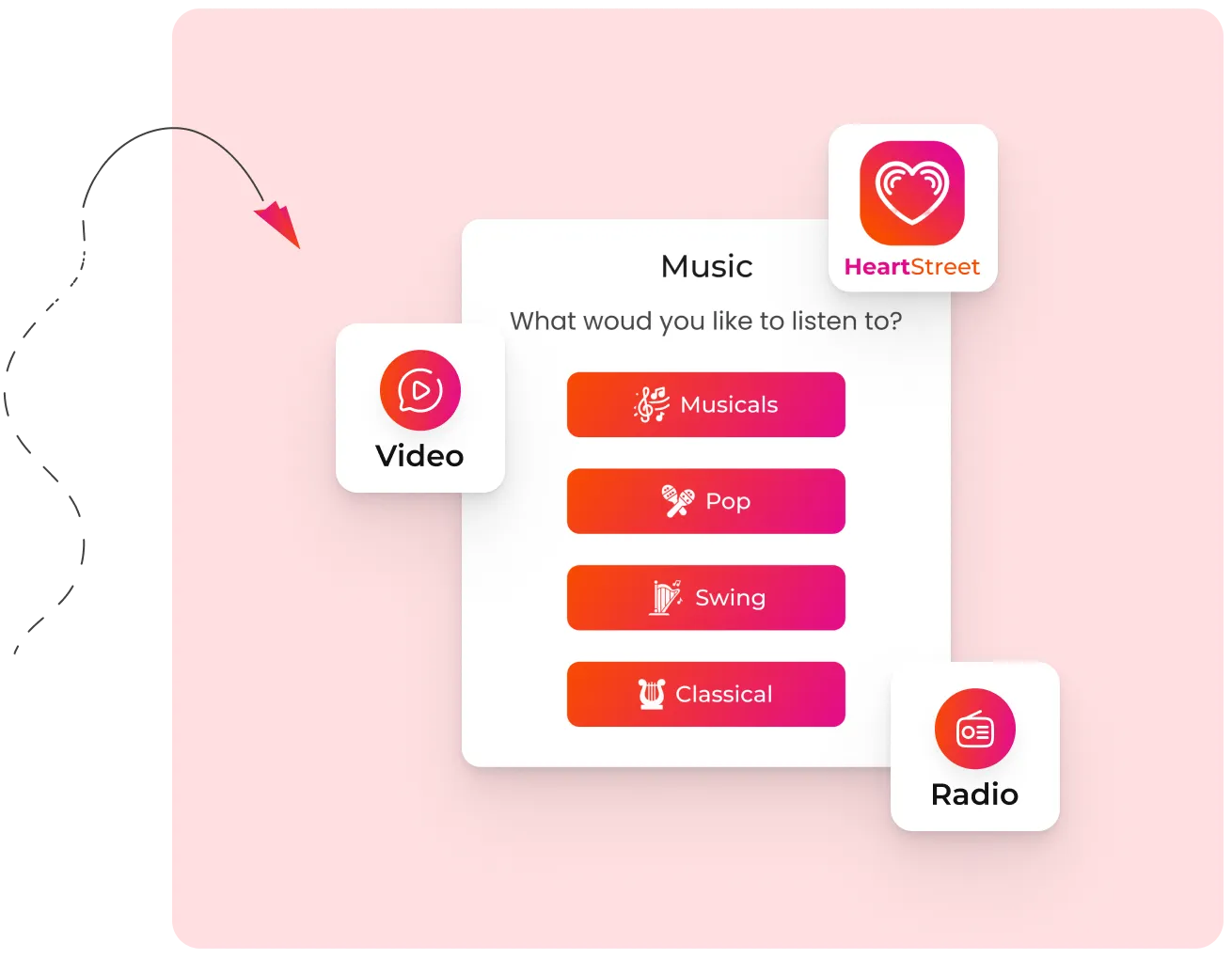 A screen shot of a music app