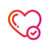 A heart with a clock inside of it