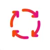 A red circle with arrows in it