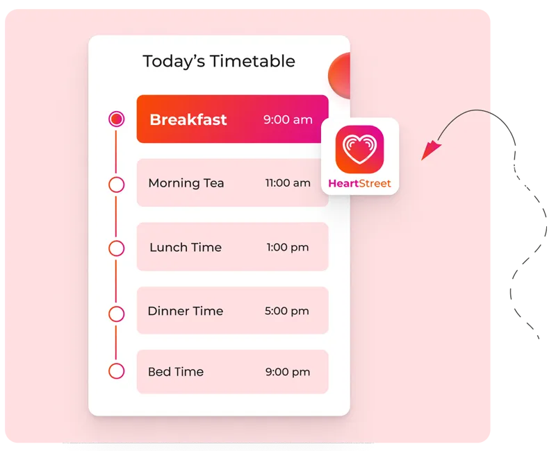 A screen shot of a breakfast menu