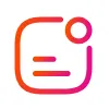 A red and pink logo with a white background