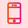 A picture of a cell phone on a pink background