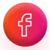 A red button with a white f on it
