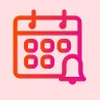 A pink and orange icon of a calendar