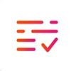 A red check mark on a white background
