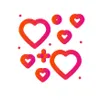 A couple of hearts that are on a white background