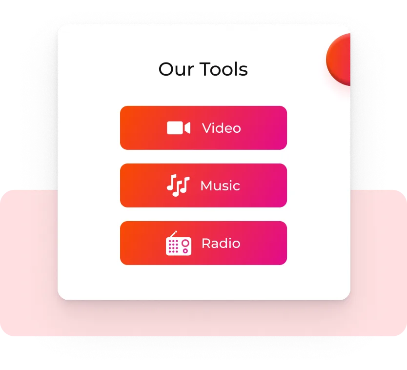 A white paper with the words our tools on it
