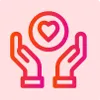 Two hands holding a heart in a circle
